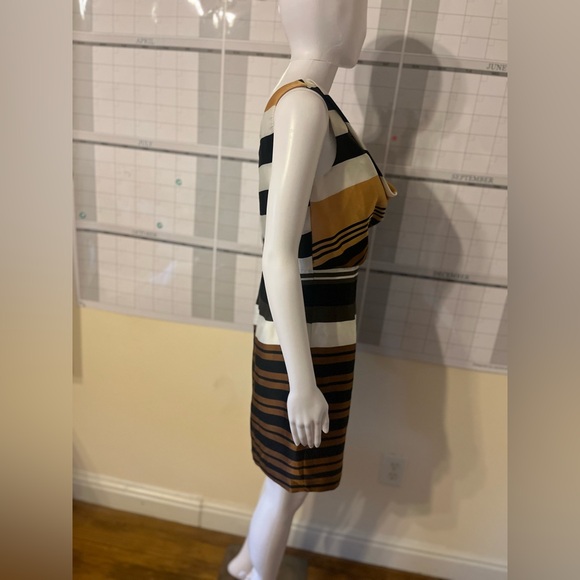 Bisou Bisou size 4 mod striped slouch collar work dress - Picture 9 of 9